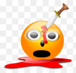 Smiley Murdered Stabbed - Stabbing Emoticon Emoji,Knife Emoji