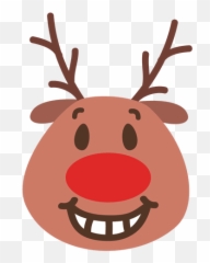 Toothy Smile Reindeer Face Emoticon 46 - Santa Claus Png Cara Emoji,Toothy Smile Emoji
