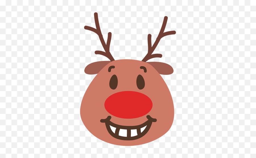 Toothy Smile Reindeer Face Emoticon 46 - Santa Claus Png Cara Emoji,Toothy Smile Emoji