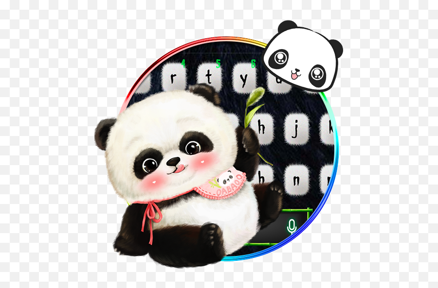 Download Cute Panda Baby Keyboard Theme - Panda Bear Panda Cute Emoji,Panda Emoji Keyboard