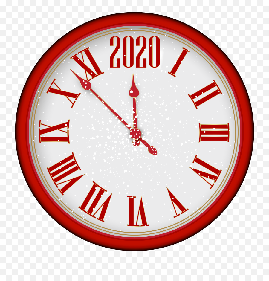 2020 New Year Red Clock Png Clip Art Emoji,New Year Emoji Art