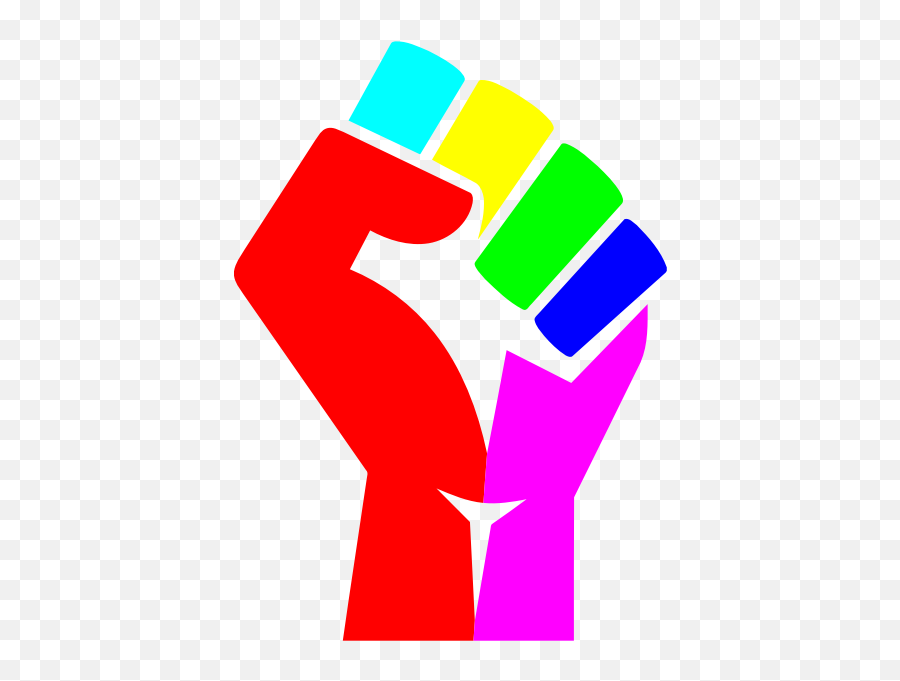 Rainbow Fist Saturated Colors - Symbol For Shays Rebellion Emoji,Rainbow Facebook Emoji