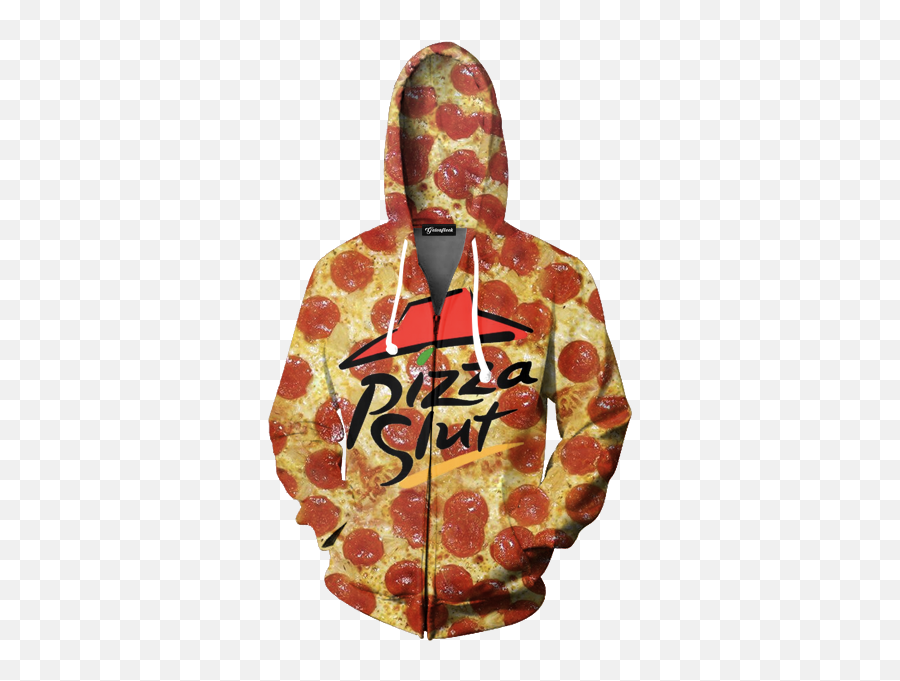 Pizza Slut Zip Up - Hoodie Emoji,Emoji Zip