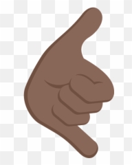 Call Me Hand Dark Skin Tone Emoji Emoticon Vector Icon -