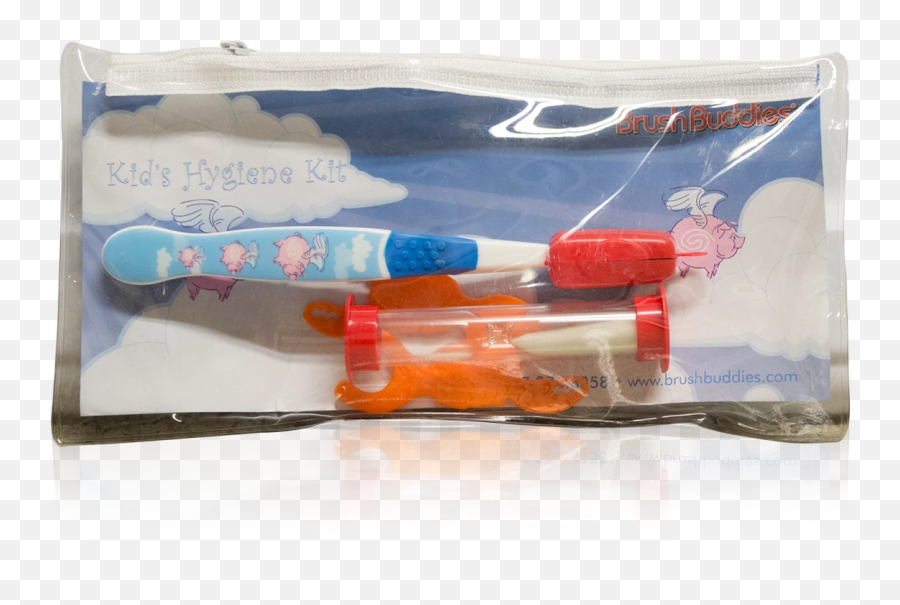 Brush Buddies Kids Hygiene Kit - Paper Emoji,Syringe Emoji