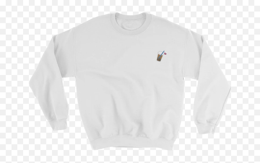 Blog Boba Love - White Crew Neck Sweatshirt Emoji,Boba Emoji