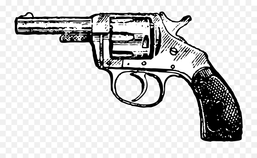 Revolver Clipart Transparent - Gun Clipart Black And White Emoji,Revolver Emoji