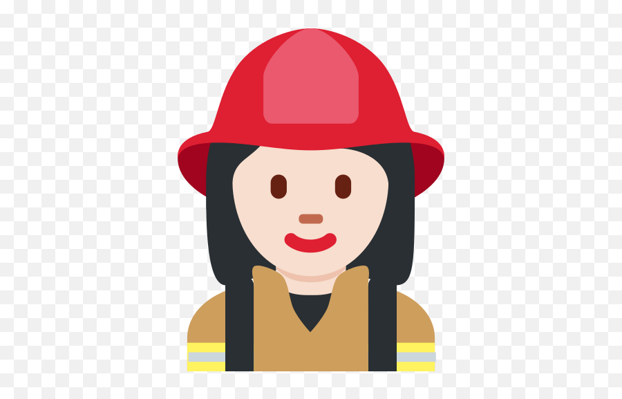 Woman Firefighter Emoji With Light Skin - Firefighter,Firetruck Emoji