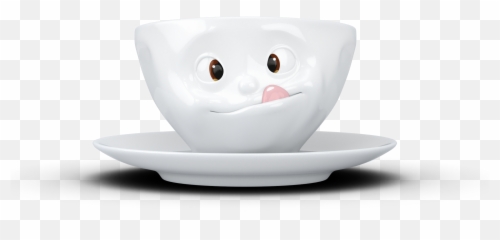 Coffee Cup Tasty with colorful eyes and pink tongue 200 - Fiftyeight Tassen Emoji