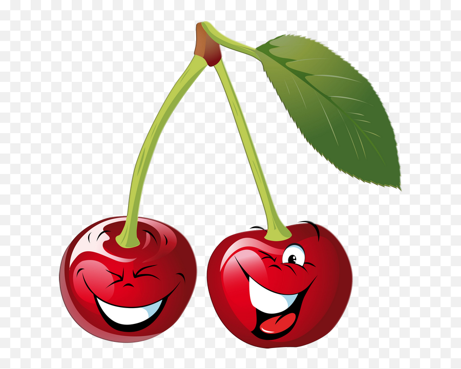 Funny Fruit - Funny Fruit Clip Art Emoji,Cherries Emoji