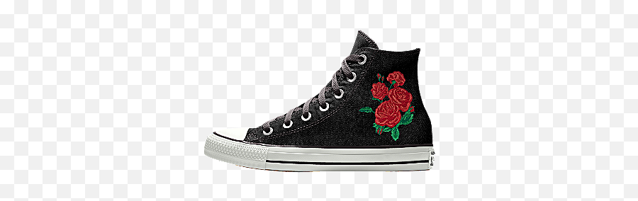 Chuck Taylor All Star Floral Embroidery - Converse Emoji,Emoji Converse Shoes