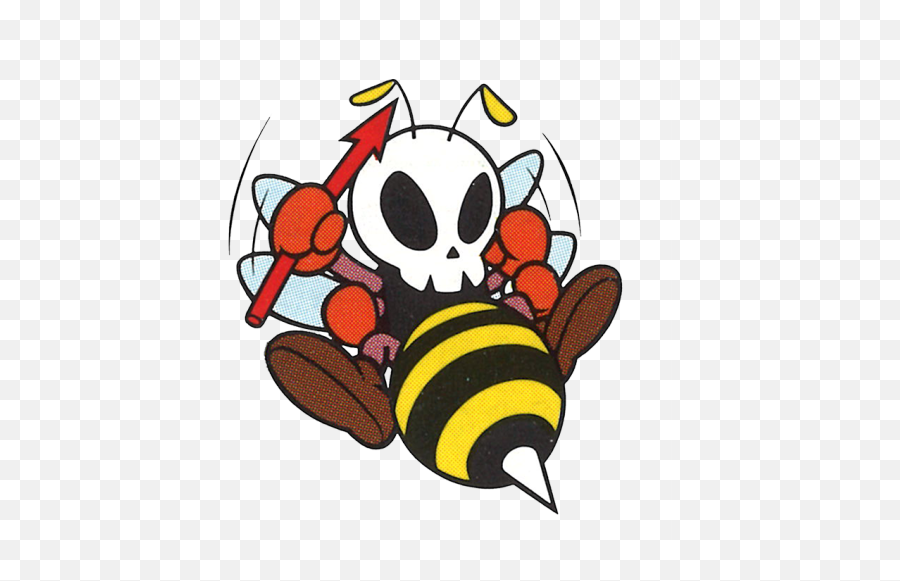 Skull Bee In Super Mario Land 2 - Super Mario Land Bee Enemy Emoji,Whelp Emoji