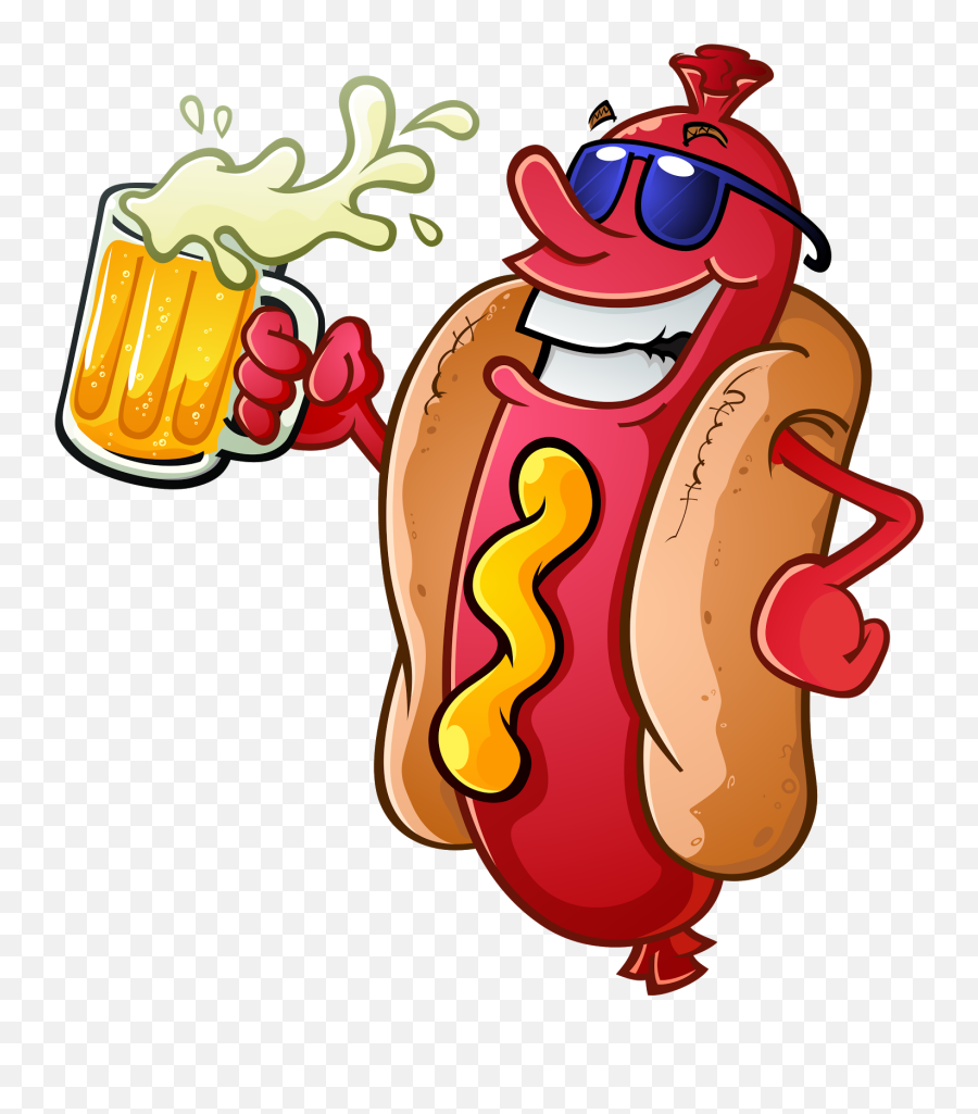 Dancing Hot Dog Clipart Black - Funny Hot Dog Emoji,Hot Dog Emoji Png