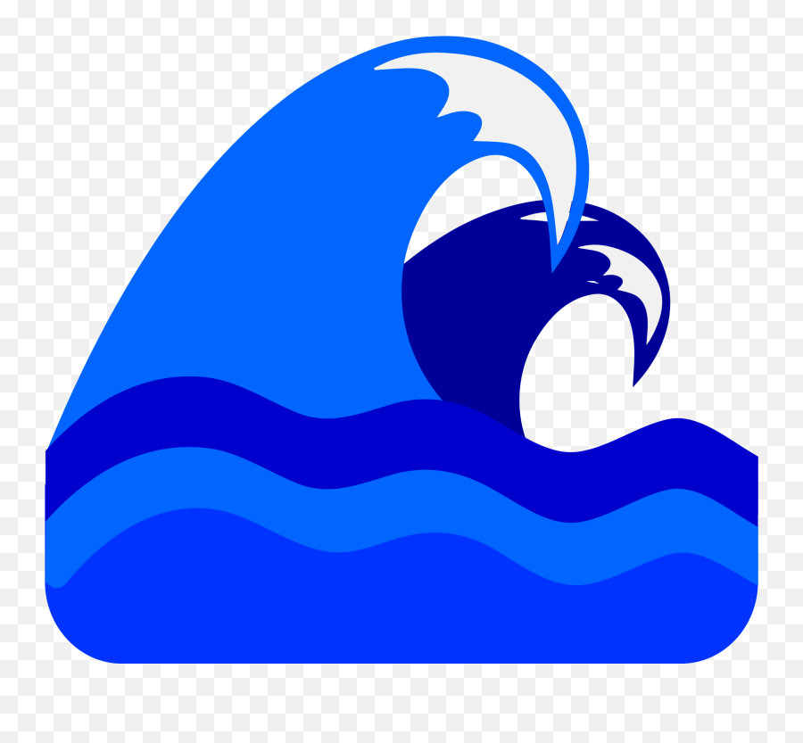 Emojione 1f30a - Clip Art Blue Wave Emoji,Waterfall Emoji