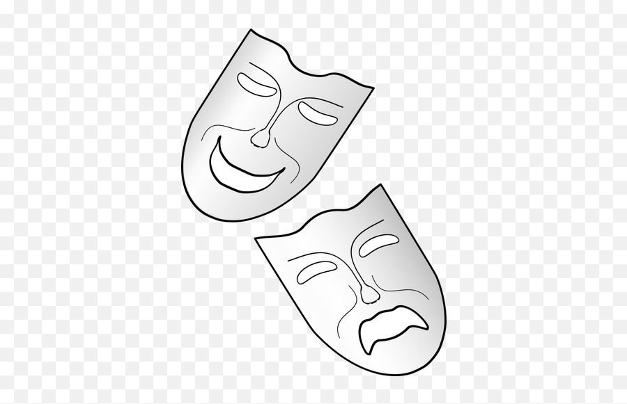 Comedy And Tragedy Theater Masks Vector - Desenho De Mascara De Tragedia E Comedia Emoji,Drama Masks Emoji