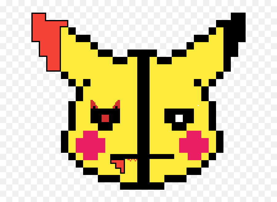 Pixilart - Dark And Good Side Of Piketchu By Eljen Pixel Art Pikachu Emoji,Side Eye Emoticon