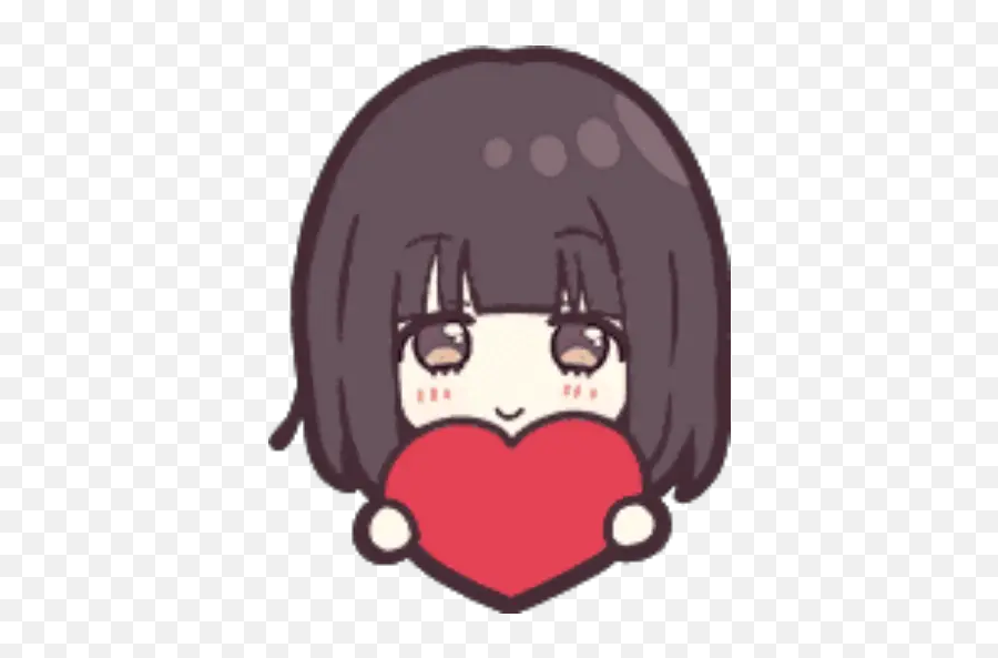 Menhera - Chan Emoji Love Stickers For Whatsapp Cartoon,Snowball Emoji