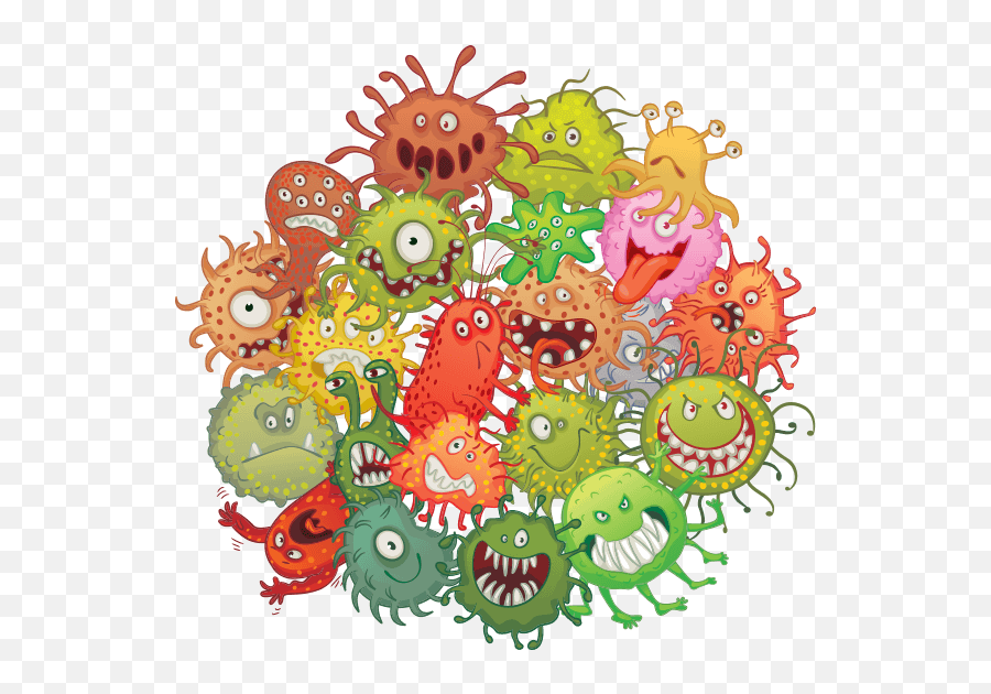 Clipart Transparent Germ - Bacteria Cartoon Png Emoji,Germ Emoji