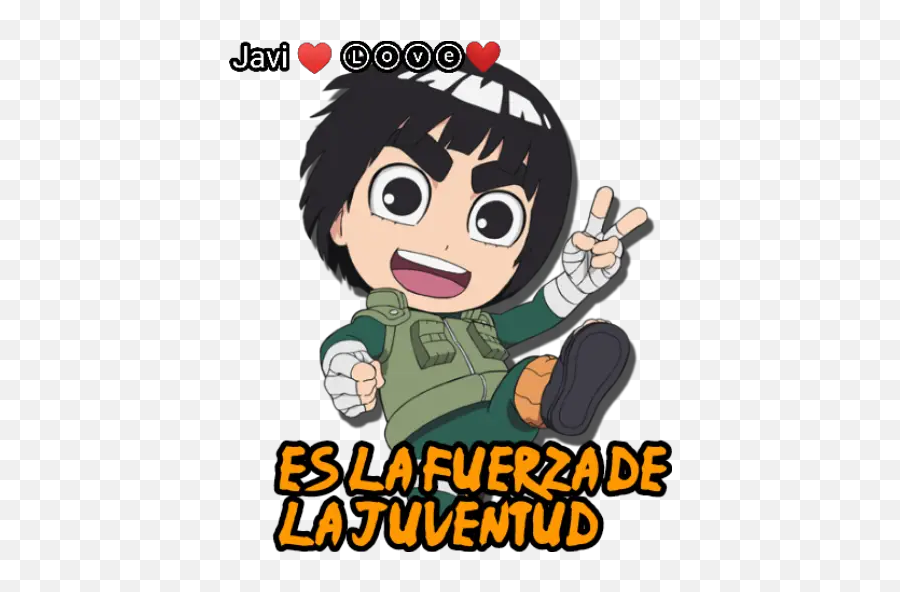 Naruto Chibi Stickers For Whatsapp - Chibi Lee Emoji,Naruto Emoji