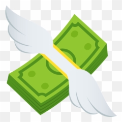 Emoji Argent Avec Des Ailes Billets Dollars À Copier - Money Fly Gif,Moai Emoji
