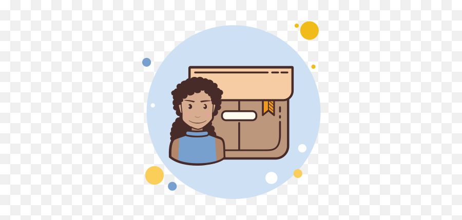 Long Curly Hair Girl Product Box Icon - Healthy Relationship Icon Png Emoji,Curly Hair Emoji