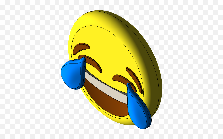 Crying Face Emoji 3d Cad Model Library Grabcad - Happy,How To Make Crying Emoji