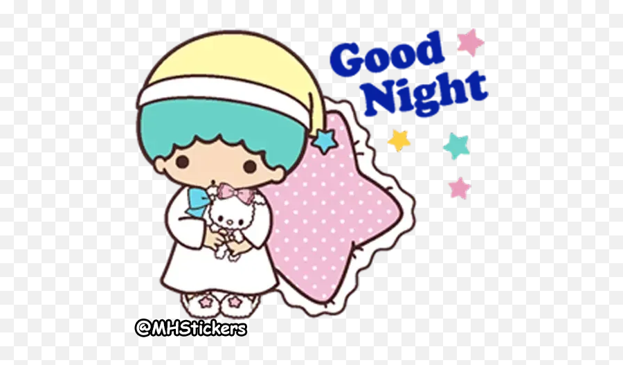 Little Twin Stars Whatsapp Stickers - Stickers Cloud Girly Emoji,Goodnight Emoji Art