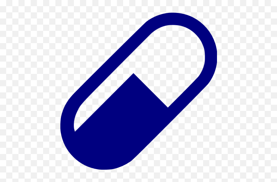 Navy Blue Pill Icon - Blue Pill Icon Png Emoji,Pill Emoticon