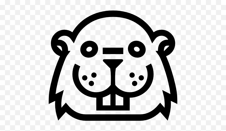Face Animal Outline Beaver Frontal - Castor Face Emoji,Beaver Emoticon