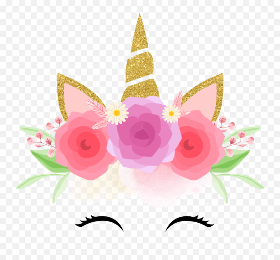 Unicorn Crown Golden Emoji Head Flower - Unicorn Head Transparent Background,Fantasy Emoji