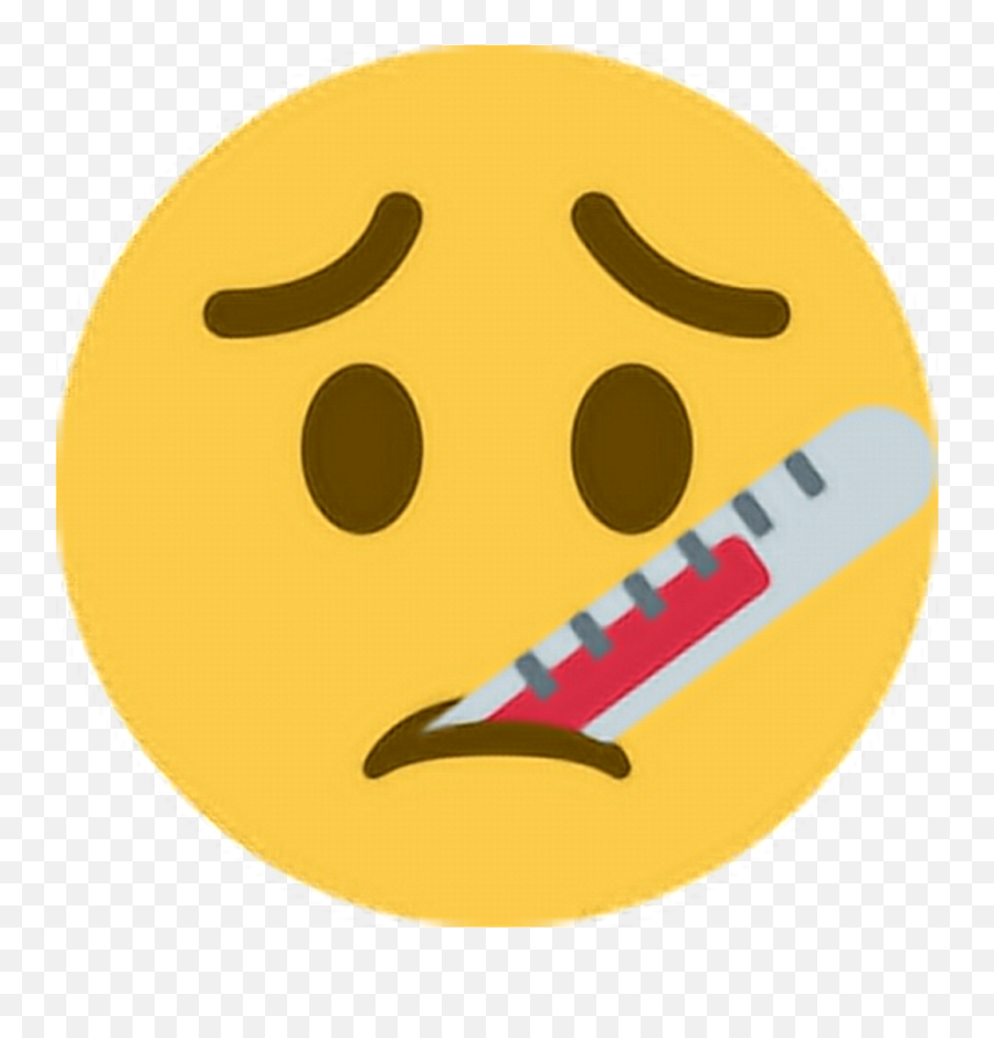 Download Sick Sad Frown Upset Unhappy Thermometer Emoji - Sick Emoji,Sad Emoji Text