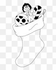 Black And White Stocking Clipart - Christmas Thing Emoji