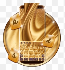 Golden Silk Keyboard Theme - Badge Emoji,Gold Emoji Keyboard