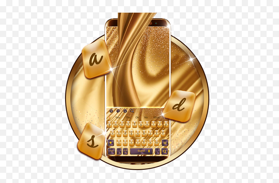 Golden Silk Keyboard Theme - Badge Emoji,Gold Emoji Keyboard