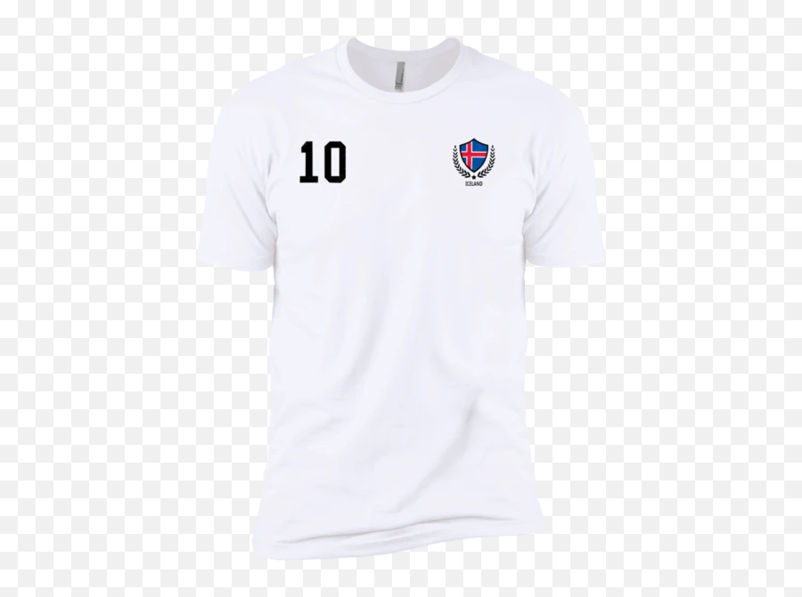 Iceland Soccer Jersey Style Tshirt Number 10 Front And Back Next Level Premium Short Sleeve T - Shirt Emblem Emoji,Soccer Emoji Shirt