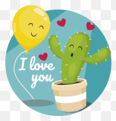 Cactus Balloon Illustration Wall Art Decal - Naruto Yamato X Shizune Emoji,Pac Man Emoji Iphone