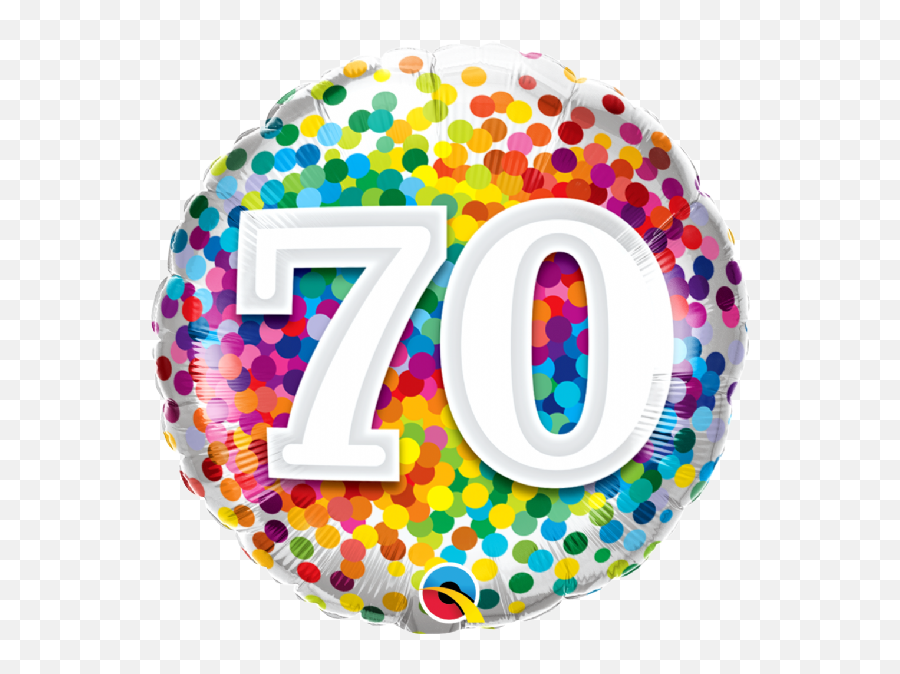 1846cm - Rainbow Confetti 70th Birthday Foil Balloon 70 Balloon Emoji,Confetti Emoji