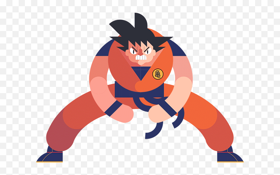 Goku Kaio Ken - Geometric Anime Art Emoji,Goku Emoji