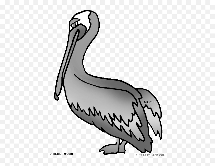 Pelican Clipart Black And White - Long Emoji,Pelican Emoji