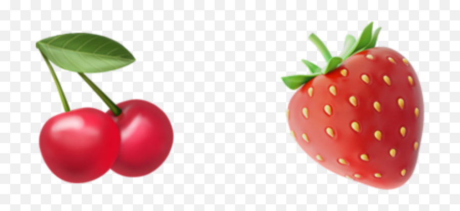 Cherryemoji Strawberryemoji Iphone Emojis Red Fruits - Strawberry,Fruit Emojis