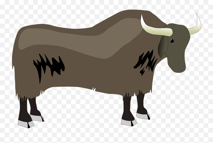Yak Horned Hooves Mammal Bovine - Yak Vector Png Emoji,Air Horn Emoji