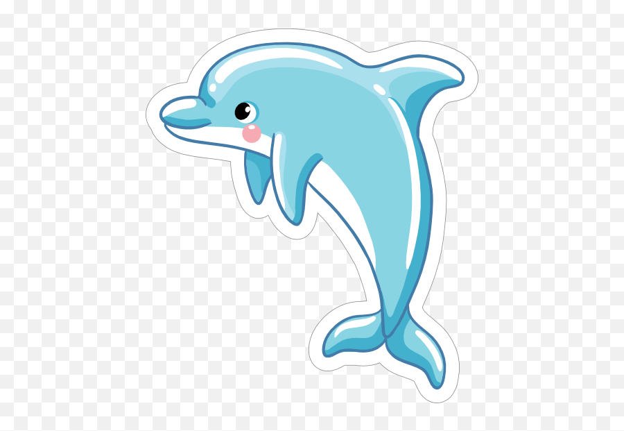 Blushing Blue Dolphin Sticker - Blue Dolphin Sticker Emoji,Dolphin Emoji