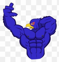 Falco Flexing - Muscle Wolf Clipart Full Size Star Fox Emoji
