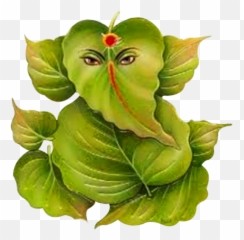 Mq Green Leaf Leaves Religion Hinduism - Leafy Ganesha Emoji