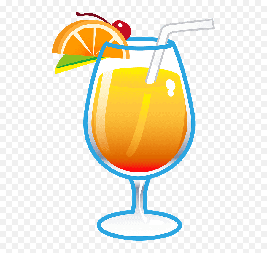 Tropical Drink Emoji Clipart - Drink Clipart Png,Champagne Emoji