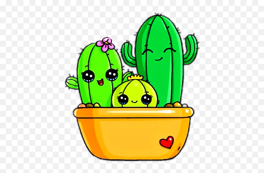 Stickers For Whatsapp - Draw So Cute Cactus Emoji,Cactus Emoji