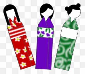 Japanese Doll Bookmarks - Printable Paper Dolls Template Emoji