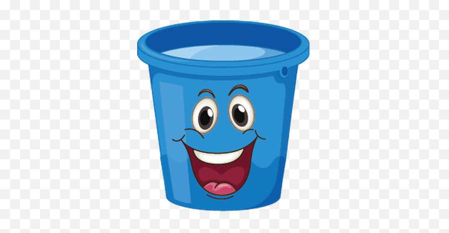 Buckets With Faces Blue Happy Clipart Math Image Pbs Clip - Bucket With A Face Emoji,Bucket Emoji