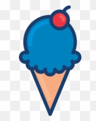 Transparent Ice Cream Blue Emoji