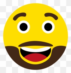 Beard Emoji Face Happy Icon - With